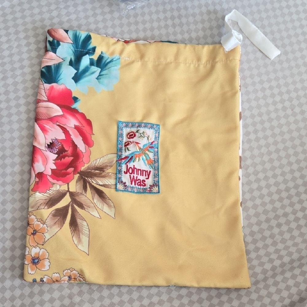 Johnny Was Yellow Floral Pouch